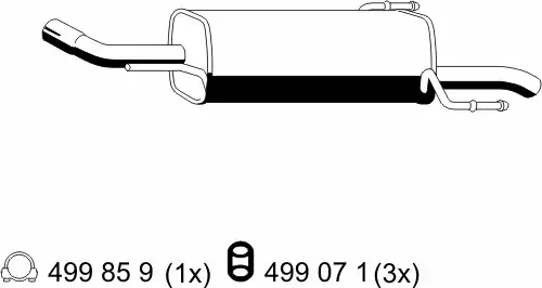 глушитель задняя часть Opel 052269 ERNST
