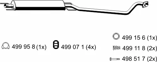 глушитель средняя часть Opel 053006 ERNST