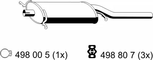 глушитель задняя часть VW 112154 ERNST
