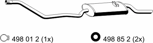 глушитель задняя часть VW 121071 ERNST