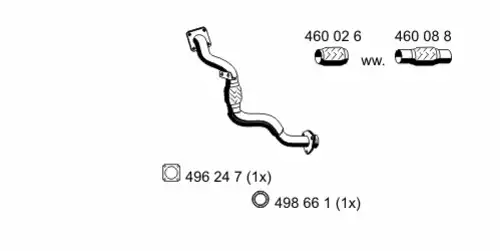 труба глушителя приемная VW 133456 ERNST