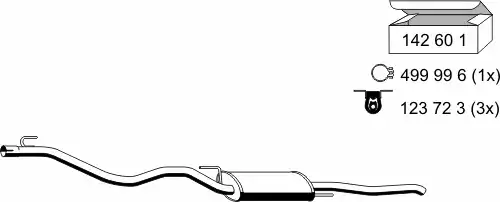 глушитель задняя часть VW 142106 ERNST