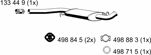 глушитель средняя часть Audi 204057 ERNST