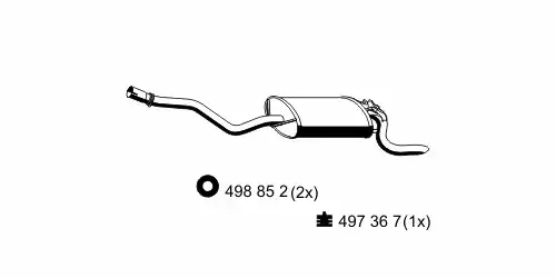 глушитель задняя часть MB 353069 ERNST