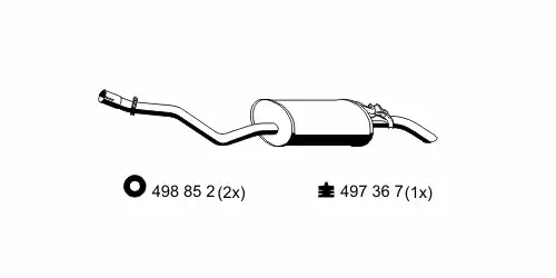 глушитель задняя часть MB 353267 ERNST