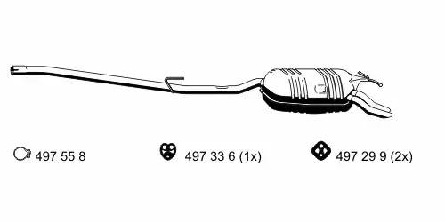 глушитель задняя часть MB 362122 ERNST