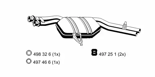 глушитель средняя часть MB 365017 ERNST
