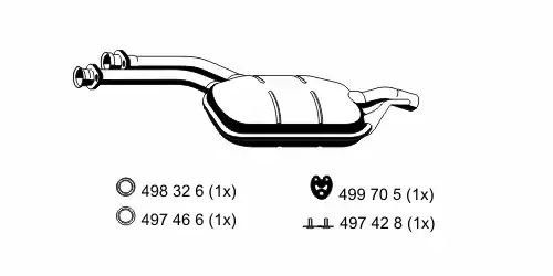 глушитель средняя часть MB 374095 ERNST