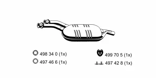 глушитель средняя часть MB 374132 ERNST