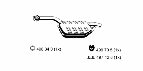 глушитель средняя часть MB 374170 ERNST
