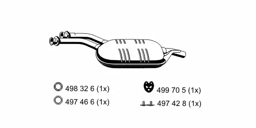 глушитель средняя часть MB 374231 ERNST