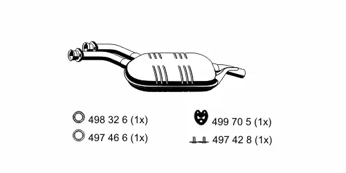 глушитель средняя часть MB 374255 ERNST