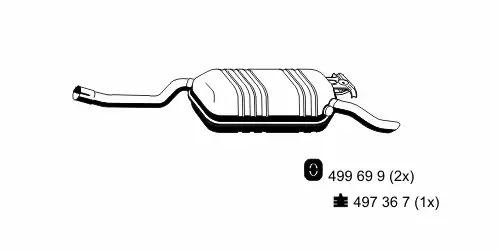 глушитель задняя часть MB 374293 ERNST