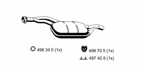 глушитель средняя часть MB 384063 ERNST