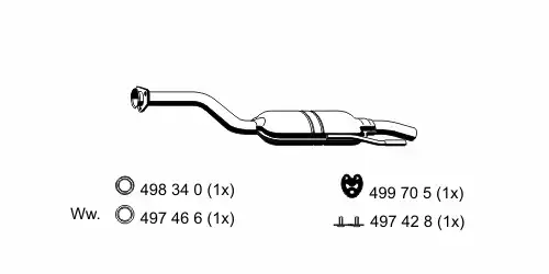 глушитель средняя часть MB 384087 ERNST