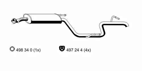 глушитель задняя часть MB 385015 ERNST