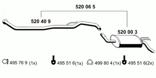 глушитель задняя часть Ren 520065 ERNST