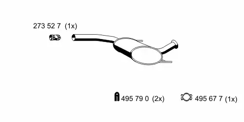 глушитель средняя часть Ren 525008 ERNST