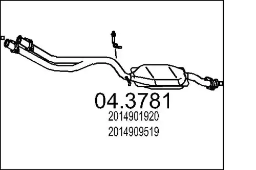 катализатор глушителя MB 04.3781 MTS