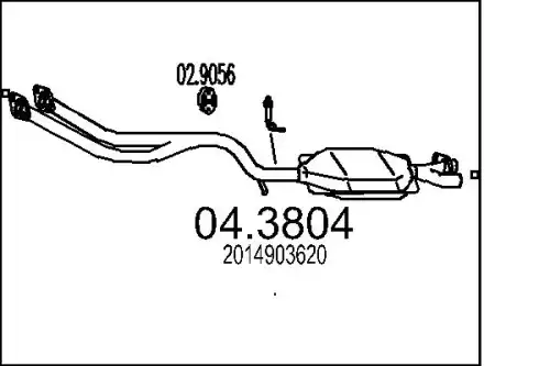 катализатор глушителя MB 04.3804 MTS