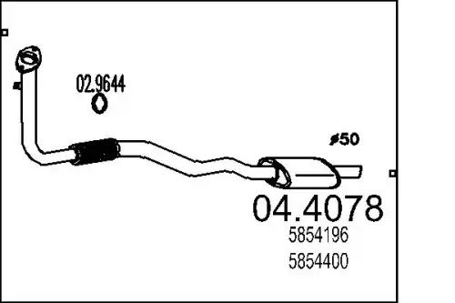 катализатор глушителя Opel 04.4078 MTS