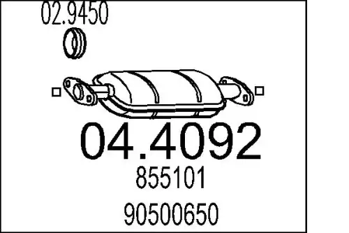катализатор глушителя Opel 04.4092 MTS