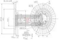 Тормозной диск MAXGEAR 191828 вентилируемый , передняя ось