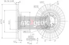 Тормозной диск MAXGEAR 191828 вентилируемый , передняя ось