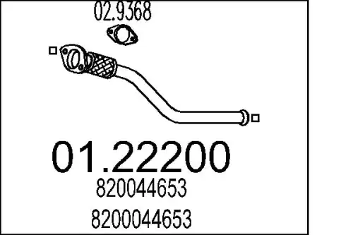 Гофра глушителя MTS 01.22200 L= d=