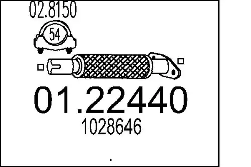 Гофра глушителя MTS 01.22440 L= d=