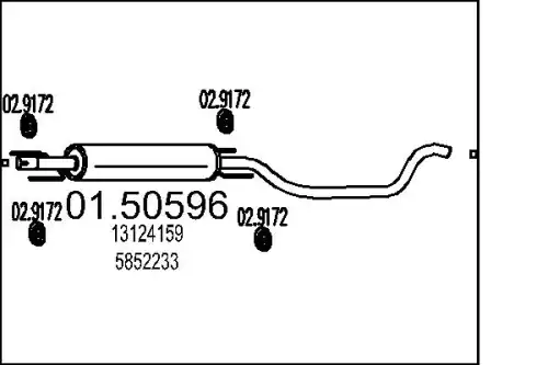 глушитель средняя часть Opel 01.50596 MTS