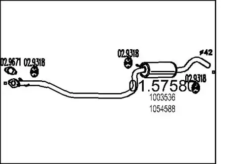 глушитель средняя часть Ford 01.57580 MTS
