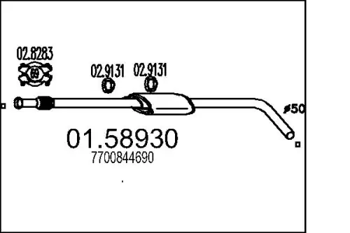 глушитель средняя часть Ren 01.58930 MTS