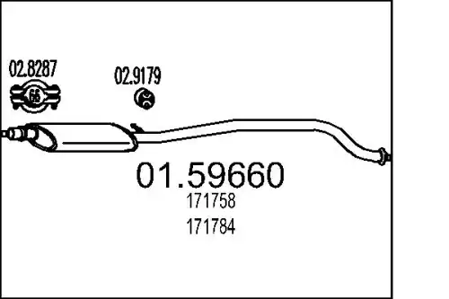 глушитель средняя часть Peug 01.59660 MTS