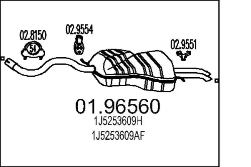 глушитель задняя часть VW 01.96560 MTS