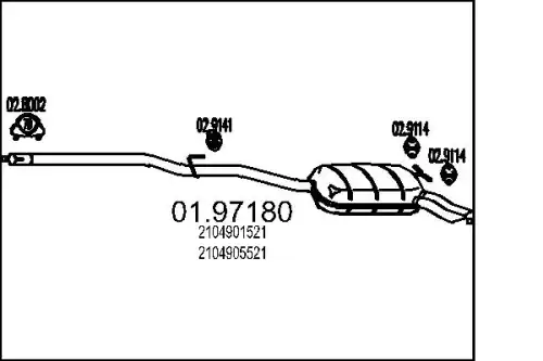 глушитель задняя часть MB 01.97180 MTS