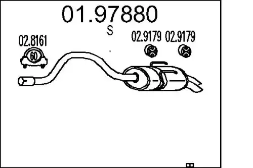 глушитель задняя часть Ren 01.97880 MTS
