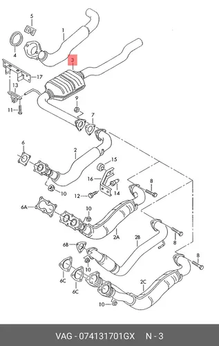 катализатор глушителя VW 074.131.701 GX VAG