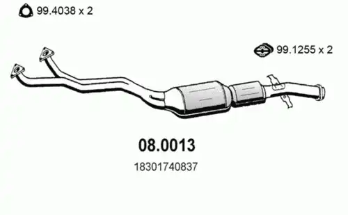 катализатор глушителя BMW 08.0013 ASSO