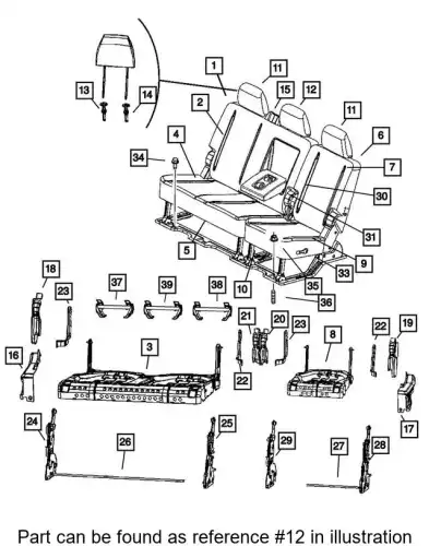 HEADREST 1EY691D5AA CHRYSLER