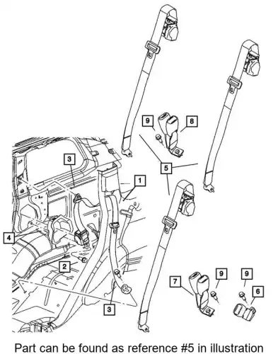 SEAT BELT 1EY851D5AD CHRYSLER
