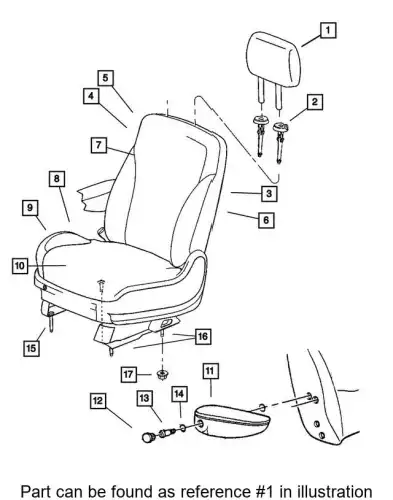 HEADREST 1FE141DAAA CHRYSLER