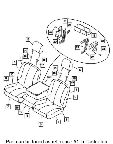 SEAT BACK 1FF291D5AA CHRYSLER