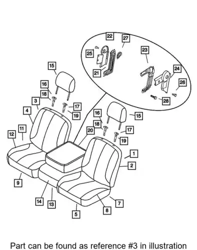 SEAT BACK 1FF341J3AA CHRYSLER