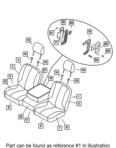 SEAT BACK 1FF811J3AA CHRYSLER