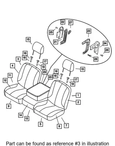 SEAT BACK 1FG201J3AA CHRYSLER