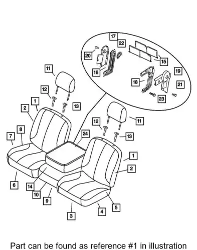 SEAT BACK 1FG291D5AA CHRYSLER