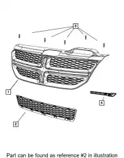 Решетка радиатора CHRYSLER 55000808AC