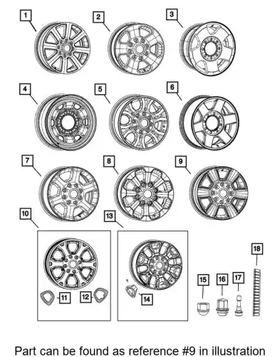WHEEL 1VQ87RUWAA CHRYSLER