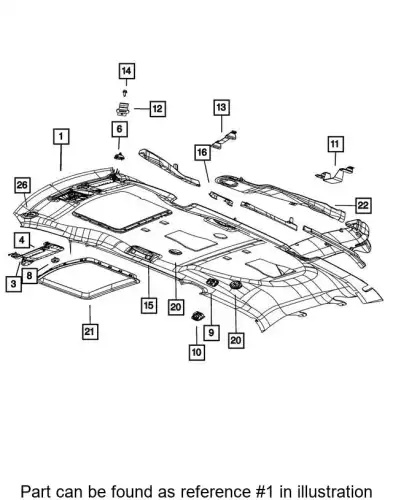 HEADLINER 1JK28HDAAC CHRYSLER